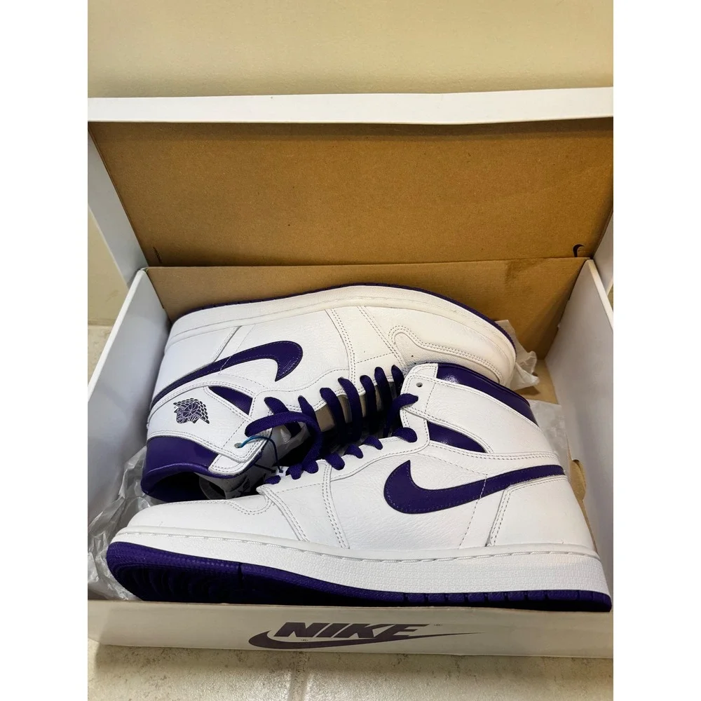 Nike Air Jordan 1 High OG Court Purple Women's Size 11 White Purple CD0461-151 - Picture 3 of 9